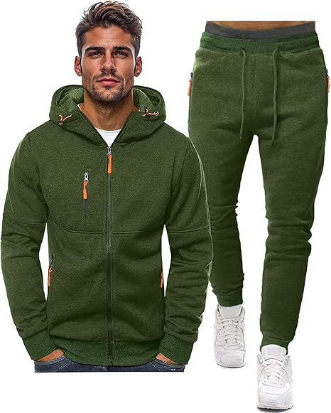 Sweatsuits for Men 2 Piece Hoodie Men's Jogging Tracksuit Set Casual Athletic Long Sleeve Outfit Pullover Suit Set
