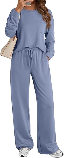 Womens Sweatsuits 2 Piece Lounge Matching Outfits Sweat Sets Tracksuit Travel Sweatshirts Fall Fashion Clothes